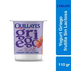 QUILLAYES - Yoghurt Griego sin Lactosa Frutilla
