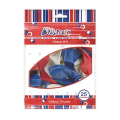 PRONOBEL - Set 25 Un Globo Nº9 Tricolor
