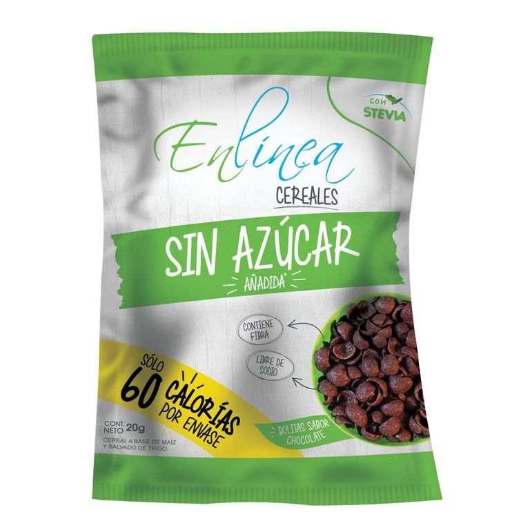 Cereal Hojuelas de Chocolate Sin Azucar En Linea 20 g