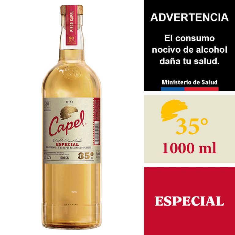 Pisco Capel Doble Destilado Especial 35° 1000 cc
