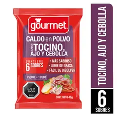 GOURMET - Caldo en Polvo Sabor Tocino, Ajo y Cebolla Gourmet 48 g