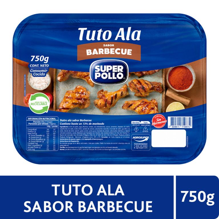 Alitas de Pollo Barbecue - Tottus - $5.250