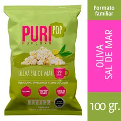 PURISNACKS - Puripop Popcorn Sabor Oliva Sal de Mar 100 g