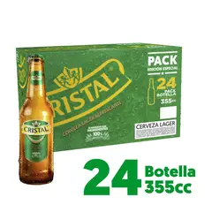 CRISTAL - Pack Cerveza Cristal Lager Botella 4.6° 24 x 355 ml