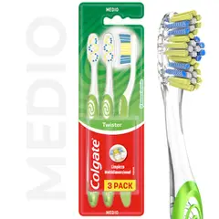 COLGATE - Cepillo de Dientes Colgate Twister Medio 3 Un