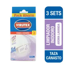 VIRUTEX - Pack Limpiador Inodoro Canasto Aroma Lavanda Virutex 3 un