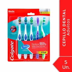 COLGATE - CEPILLO DENTAL 360 COLGATE 5 UND.