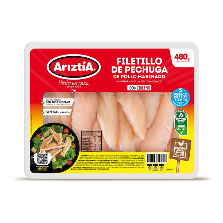 Filetitos de Pechuga de Pollo Ariztía 480 g - Tottus - $4.690