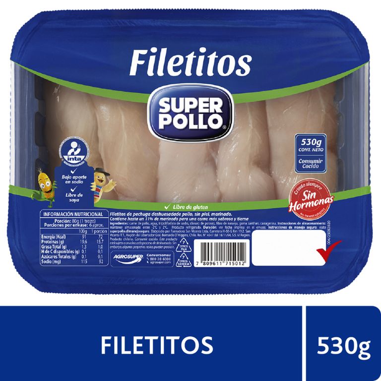 Filetitos de Pollo Deshuesada sin Piel - Tottus - $3.790