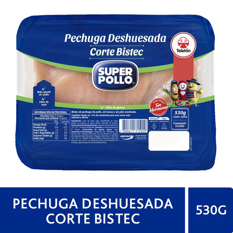 Pechuga de Pollo Deshuesada Super Pollo 530 g - Tottus - $4.950