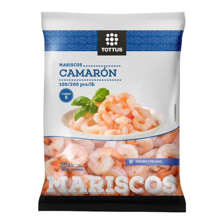 Camarón Pequeño Cocido, Pelado y Sin Cola Tottus 100 g - Tottus - $1.490
