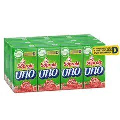 SOPROLE - Pack Yoghurt Uno Sabor Frutilla 12 x 80 ml