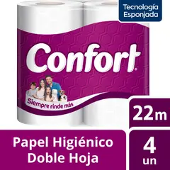 CONFORT - Papel Higiénico Doble Hoja 22M