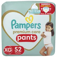 PAMPERS - Pañales Pants Premium Care XG 52 Un
