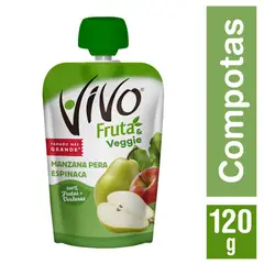 VIVO - Compota Veggies Manzana Pera Espinaca