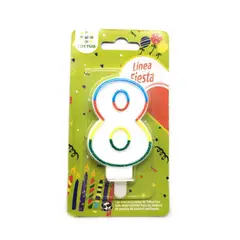 TOTTUS - Vela Numeral Glitter N8 1 Un
