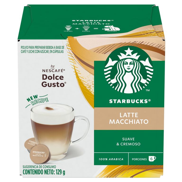 Capsulas de Cafe Starbucks Dolce Gusto Latte Macchiato 12 Un 129 GR
