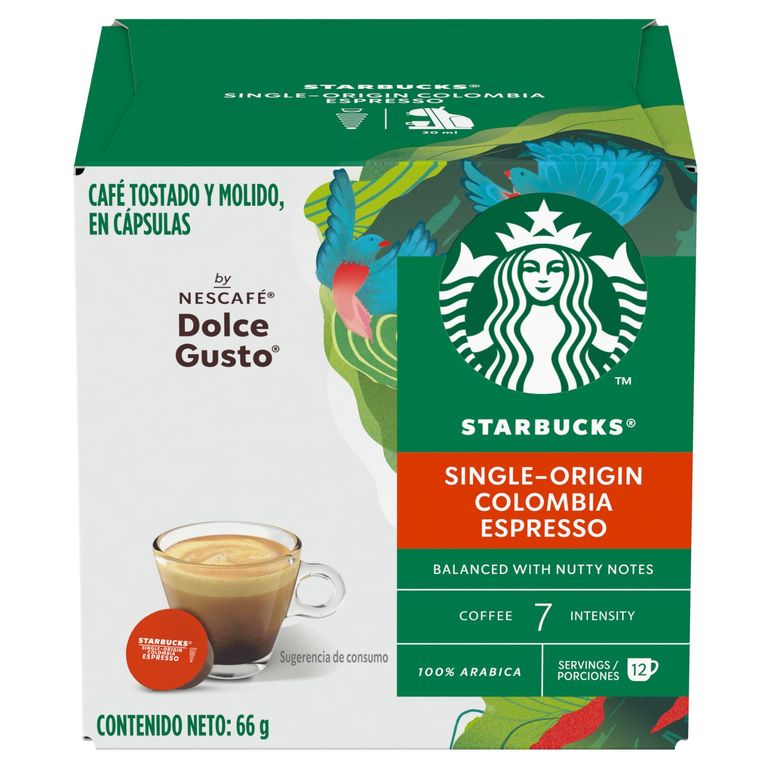 Capsulas de Cafe Starbucks Dolce Gusto Espresso Colombia 12 Un 66 GR