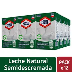 LONCOLECHE - Pack Leche Semidescremada Natural
