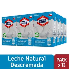 LONCOLECHE - Pack Leche Descremada Natural