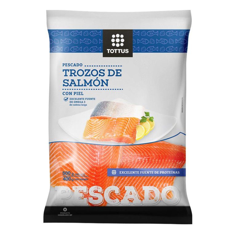 Salmón Con Piel En Trozos Tottus 500 g - Tottus - $7.990