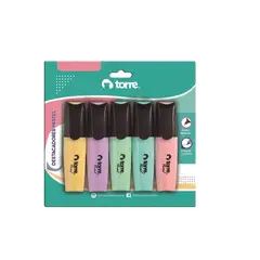 TORRE - BL.DESTACADORES PASTEL 5 COLORES TORRE