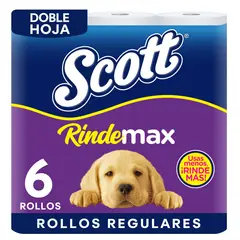 SCOTT - Papel Higiénico Scott Rindemax Doble Hoja 6 x 22 mts