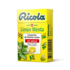 RICOLA - Caramelos de Limón Menta Ricola sin Azúcar 27,5 g