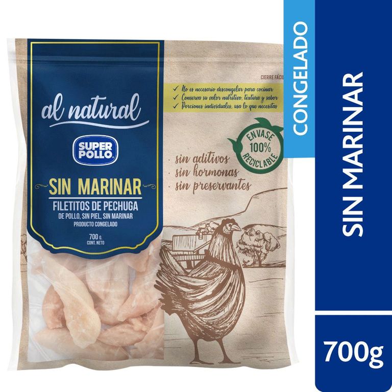 Filetitos de Pechuga de Pollo Natural Congelado - Tottus - $7.690