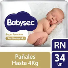 BABYSEC - Pañales Desechables para Recién Nacido 34 Un