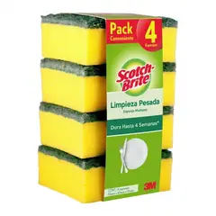SCOTCH BRITE - Esponja Lisa Scotch-Brite 4 Un