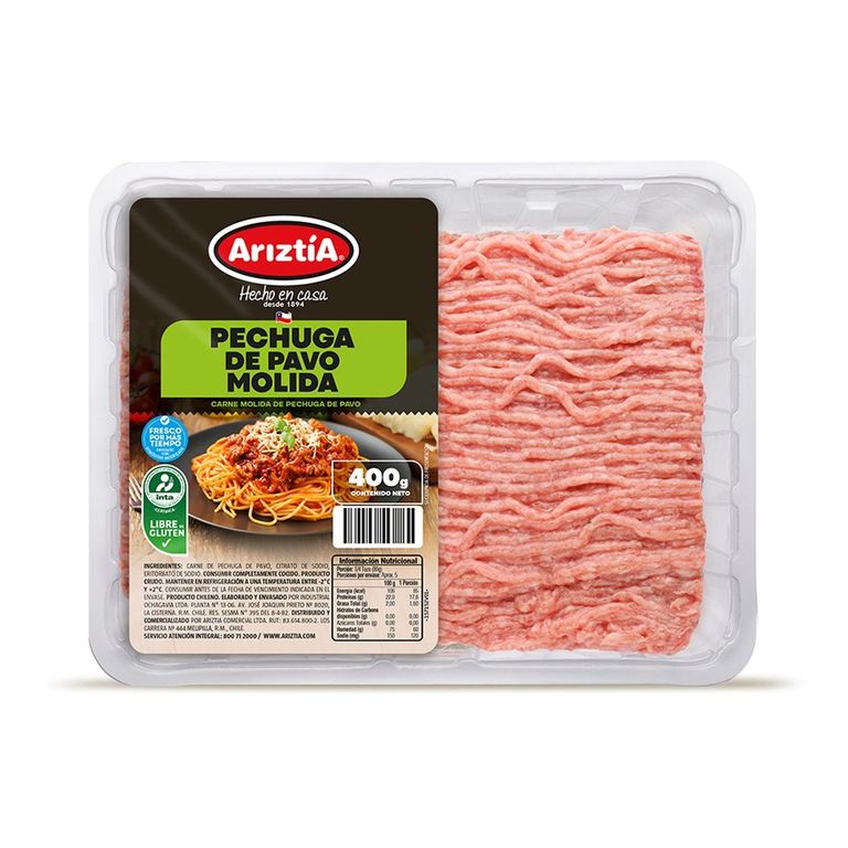 Carne Molida de Pechuga de Pavo Ariztía 400 g - Tottus - $4.590