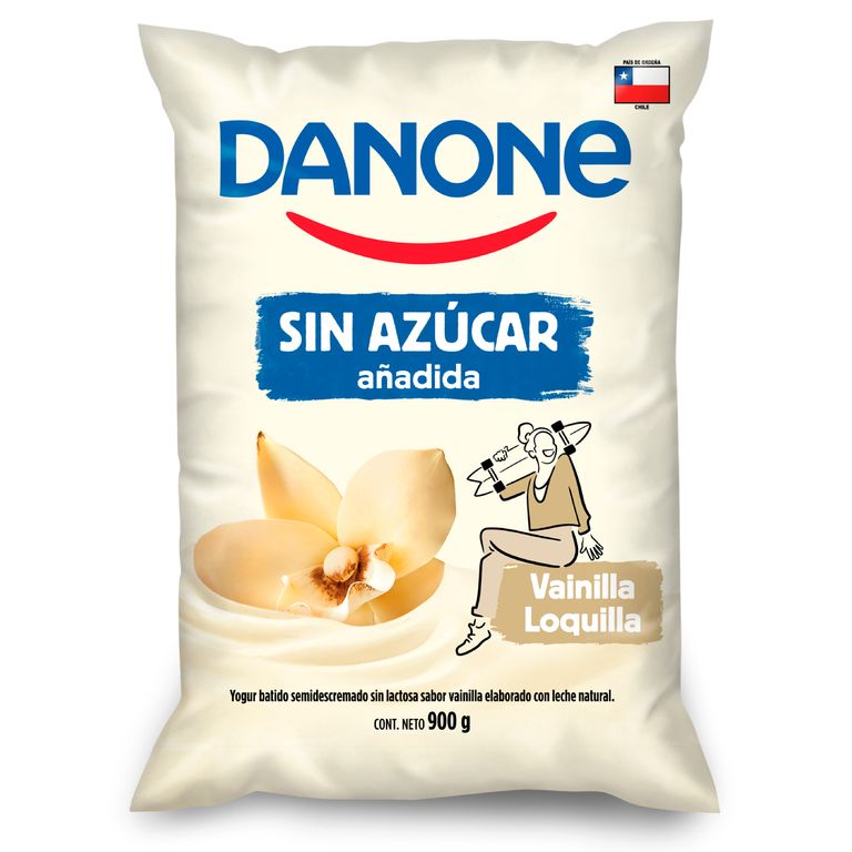Yoghurt Sabor Vainilla Bolsa Danone Light&Free 900 g