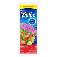 ZIPLOC - Bolsas Grande Doble Cierre Ziploc para Conservar 10 Un