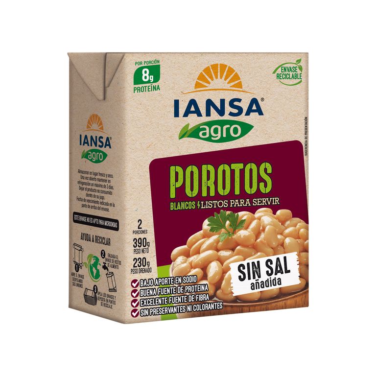 Porotos Blancos Sin Sal Anadida 390 GR