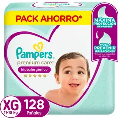PAMPERS - Pañales Desechables Pampers Premium Care XG 128 Un