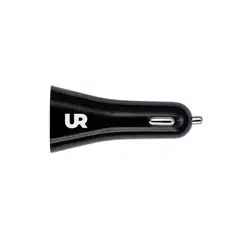URBANO - Cargador de auto negro 2USB