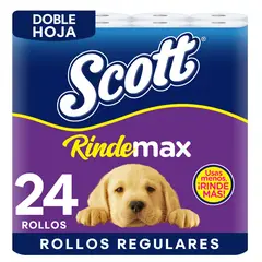 SCOTT - Papel Higiénico Scott Rindemax Doble Hoja 24 rollos