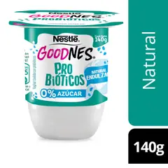 NESTLE - Yoghurt Goodnes Probióticos Natural Endulzado Nestle 140 g