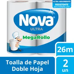 NOVA - Toalla de Papel Doble Hoja 2 x 26 mts