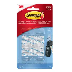 COMMAND - Gancho Clear Mini 6 Unidades