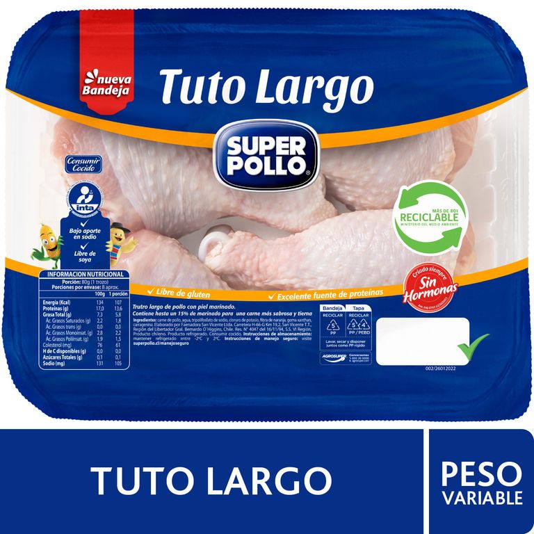Tuto Largo de Pollo Peso Variable - Tottus - $4.390