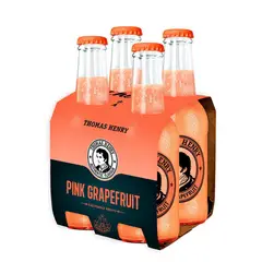 THOMAS HENRY - Pack Agua Tónica Pink Grapefruit Thomas Henry 4 x 200 ml