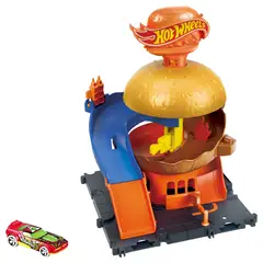 HOT WHEELS - Pista de Juguete Tienda de Hamburguesas