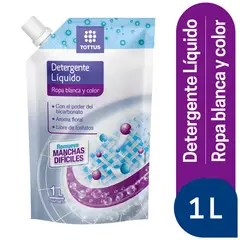 TOTTUS - Detergente Líquido Ropa Blanca y Color Doypack