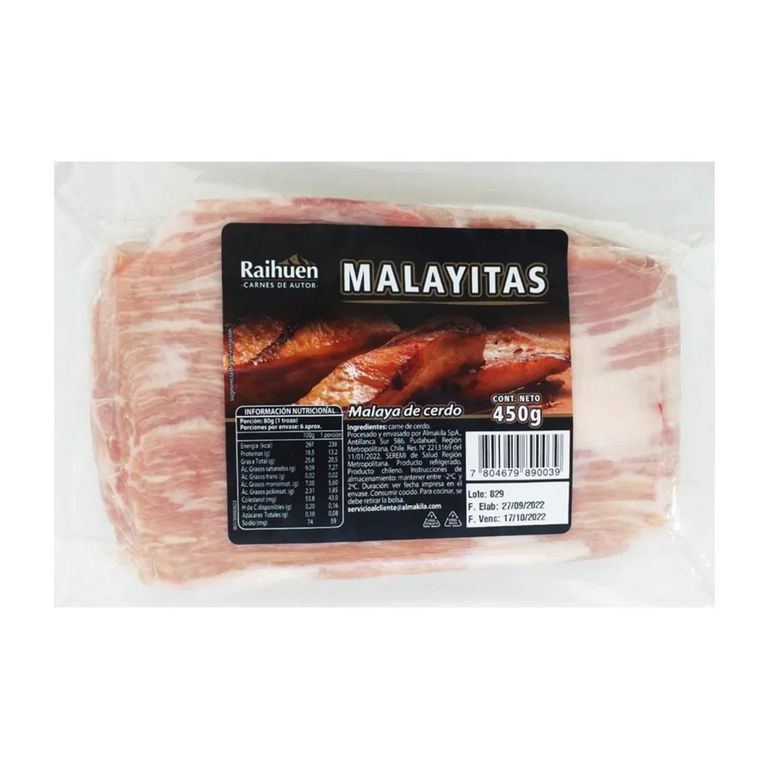 Malayita de Cerdo Refrigerada 450 Gr - Tottus - $7.690