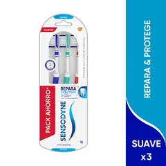 SENSODYNE - Pack Cepillos Dentales Repara & Protege Suave 3 Un