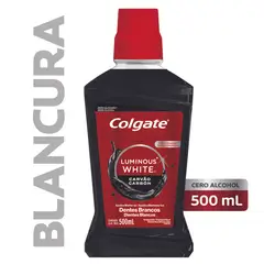 COLGATE - Enjuague Bucal Luminous White con Carbon