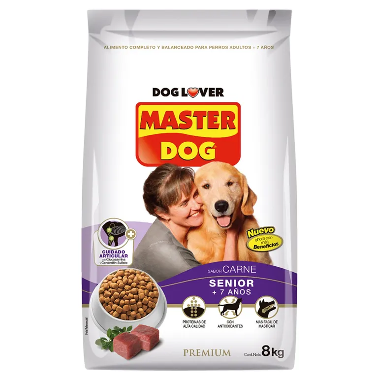 Alimento Seco para Perro Senior Sabor Carne 8 Kg