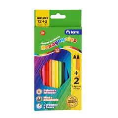 TORRE - LAPICES 12 COLORES HEXAGONAL  2 NEON TORRE